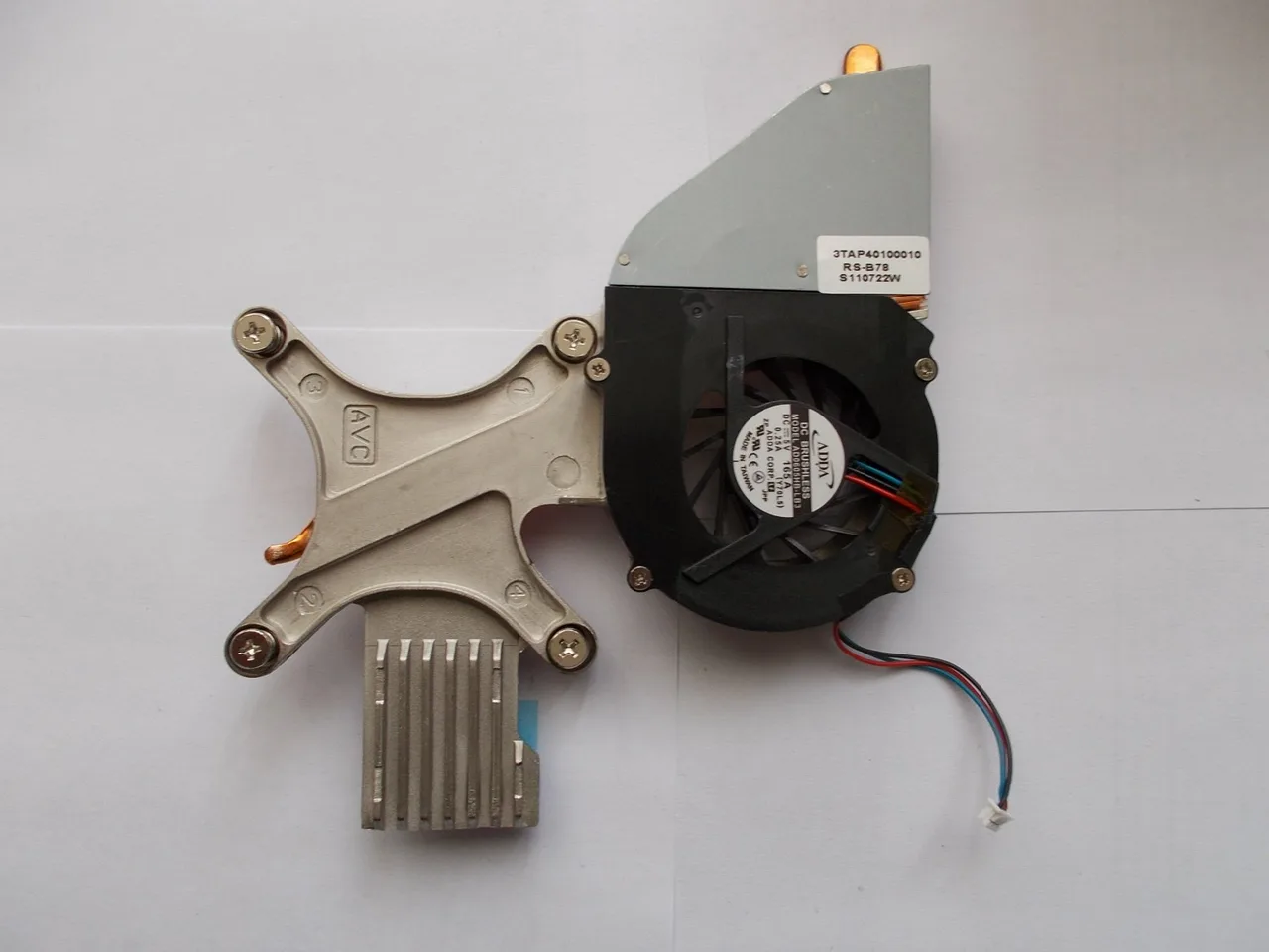 Радиатор (с кулером) CPU для мат.плат B-78( Celeron 1.5 GHz) COOLER 122*118.5*25.6mm W/ADDA FAN AD0, арт. 3TAP40100010