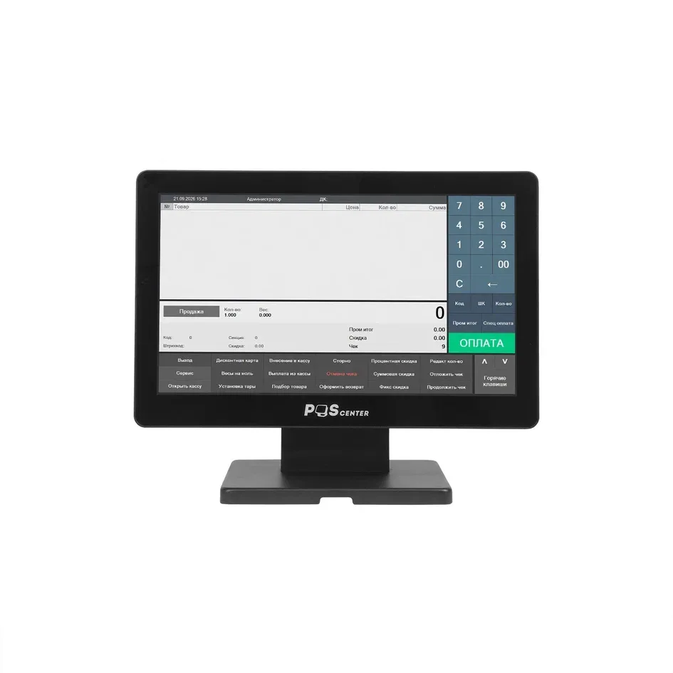 Сенсорный моноблок POScenter Atlas-2 (15.6", PCAP,J4125,RAM 8Gb,SSD 128Gb,без MSR, NC-1 стенд) без ОС — фото 1