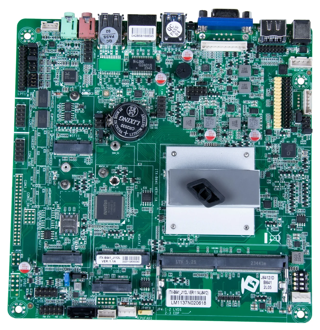 Материнская плата J6412 ITX-B641 VER1.0 (HDMI,VGA)- SATA+ M2 для POS200 (ITX-B641) — фото 1