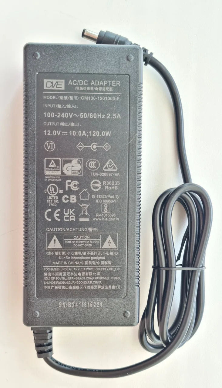 Блок питания 12V-10A (120W) (GVE-120) для POS101 21.5, i5/N100 — фото 1