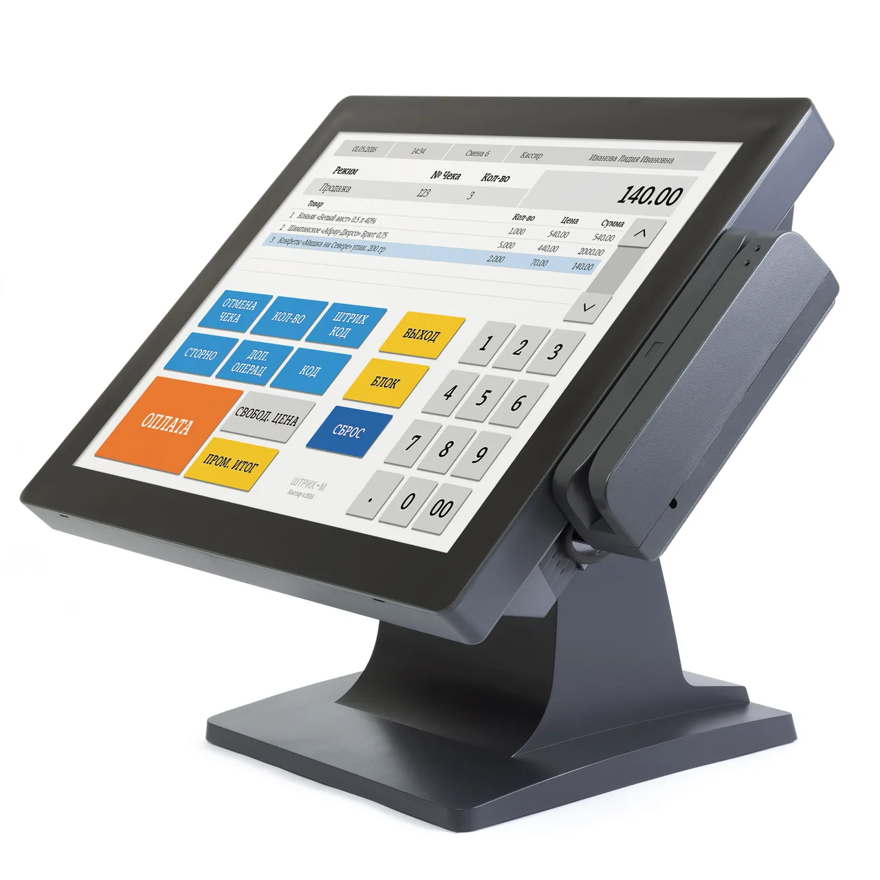Cенсорный моноблок POScenter Start-M (15", Resistive touch, Intel J1900 2.0GHz; 4Gb RAM; 64Gb SSD, MSR) без ОС — фото 1
